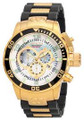 Invicta 0478 Men's Corduba Collection Chronograph Black Polyurethane and 18k Gold-Plated Watch | Free Shipping