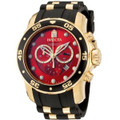 Invicta 6982 Men's Pro Diver Collection Chronograph Red Dial Black Polyurethane Watch | Free Shipping