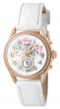 Invicta 0582 Women's Angel Collection Chronograph Diamond Accented Rose Gold White Leather Watch | Free Shipping