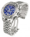 Invicta 1564 Men's Reserve Swiss Made Chronograph Day Retrograde Big Date Blue Dial Stainless Steel Bracelet Watch | Free Shipping