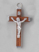 Crucifix Pendant: Wood 6cm Brown
