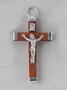 Crucifix Pendant: Wood 4.5cm Brown