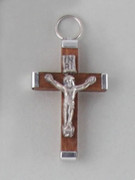Crucifix Pendant: Wood 3.5cm Brown