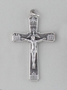 Crucifix Pendant: 4 Basillica 5cm Silver
