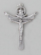 Crucifix Pendant: Silver Trinity 5.5cm