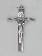 Crucifix Pendant: Bow Silver Trinity 5.5cm