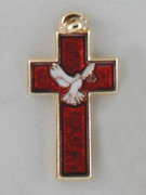 Cross Pendant: Holy Spirit Red Glass 3.5cm
