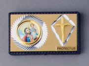 Car Plaque: Double St Christopher/Crucifix