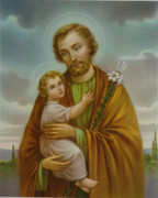 10 x 8 Print: St Joseph with Child Jesus