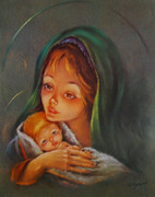 Wood Framed Print: Mother and Child