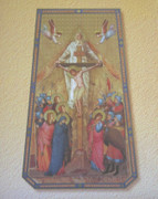 Gold Framed Print: Trinity Crucifix Rectangle Plaque