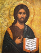 Gold Framed Print: Icon Image of Christ the Teacher #2