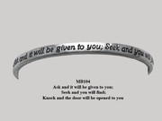 Bangle / Bracelet: Engraved Pewter: Ask and it Will be given...