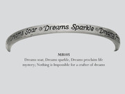Bangle / Bracelet: Engraved Pewter: Dreams Soar, ....