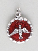 Confirmation Medal: Round Spirit with Red Enamel