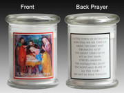 Glass Candle Holder LED battery: Christmas Blessing