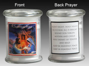 Glass Candle Holder LED battery: Christmas Peace