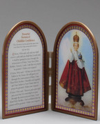 INFANT OF PRAGUE GLASS PLAQUE