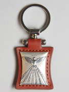 Key Ring: Sterling Silver/Leather: Dove