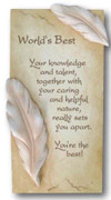 Art in Stone Plaque: World's Best