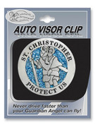 Glitter Visor Clip: St Christopher