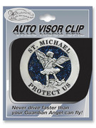 Glitter Visor Clip: St Michael