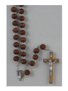 11MM LARGE WOOD ROSARY (BROWN)
