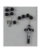 11MM LARGE WOOD ROSARY (BLACK)