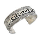 Base Metal Cuff Om Mani Padme Hum 1"