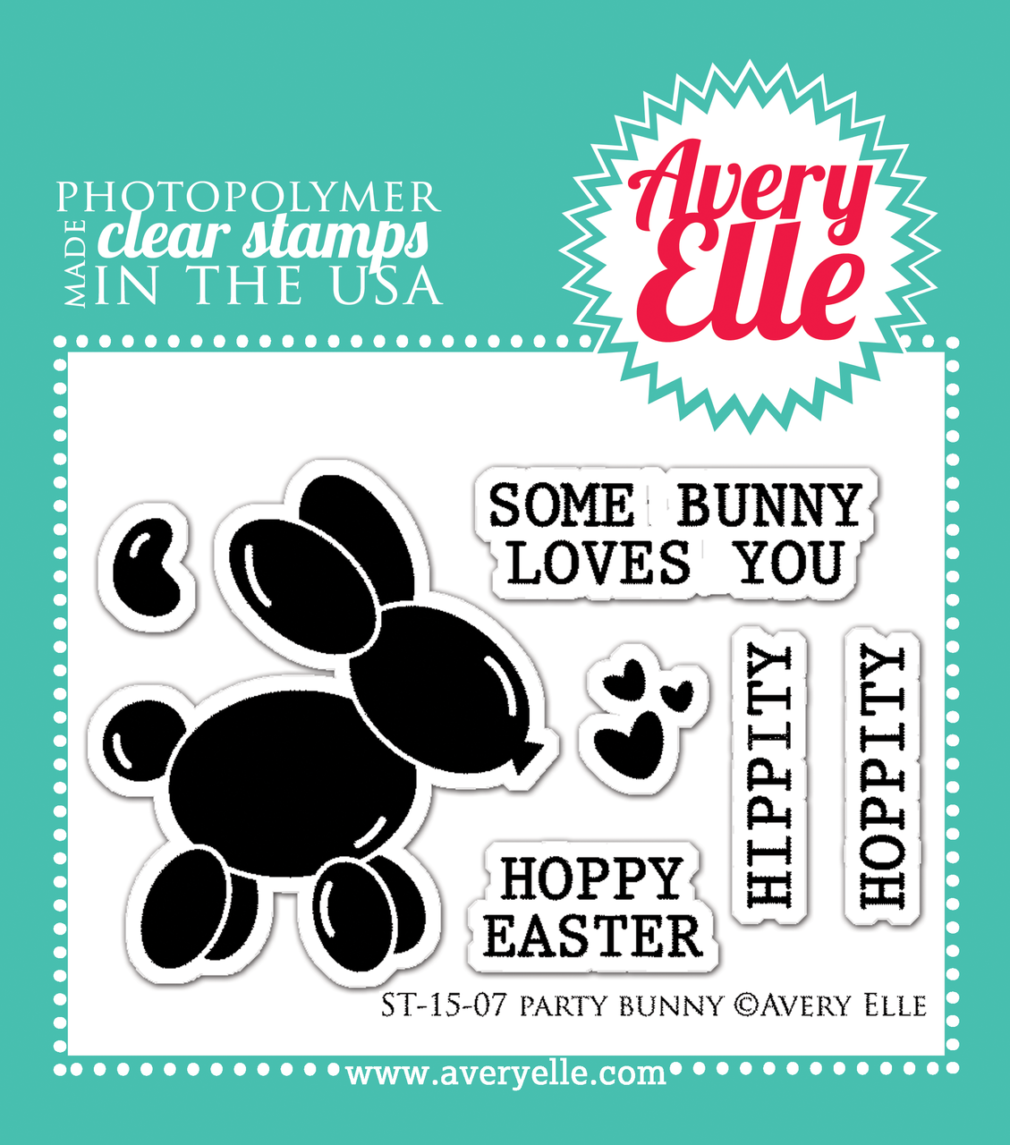 Clear Stamps - Party Bunny by Avery Elle Inc.