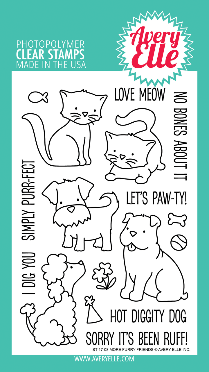 Avery Elle More Furry Friends Clear Stamps