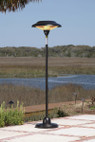 Fire Sense Well Traveled Living Hammer Tone Bronze Floor Standing Round Halogen Patio Heater - 60514