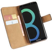 Black Genuine Leather Business Wallet Smart Case For Samsung Galaxy S8 Plus - 1