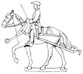 18th Century Artillery limber horse with rider