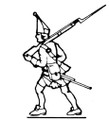 18th Century Grenadier rifle over shoulder