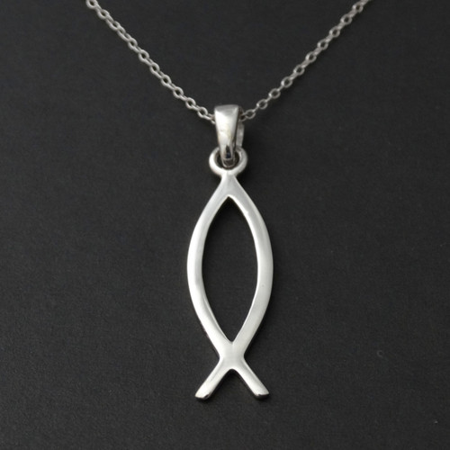 Sterling Silver Christian Fish Necklace FashionJunkie4Life