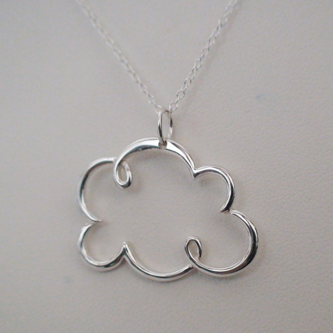 Cloud Necklace Sterling Silver Cloud Weather Charm Necklace