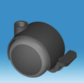 50mm Twin Soft Wheel Swivel Castors with Wheel Brake and choice of Stem Size or Fixing Plate