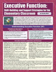 Executive Function: Skill-Building Support Strategies for the Elementary Classroom