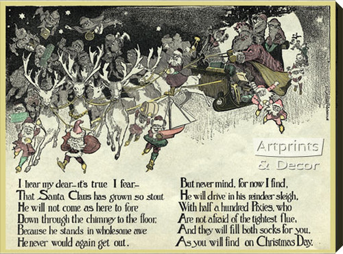 christmas poem stretched canvas art print at artprintsanddecor com