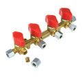 Gas Manifold Distribution Block 4 way