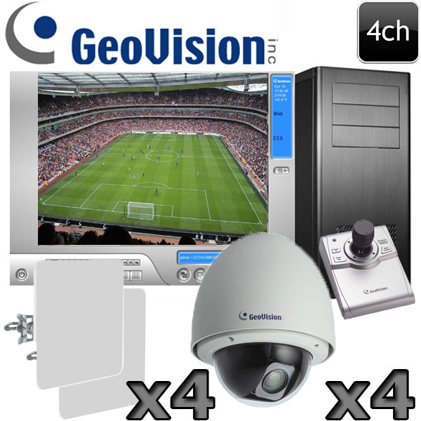 Geovision 4 channel Wireless Outdoor 1080P HD PTZ Camera System GV18