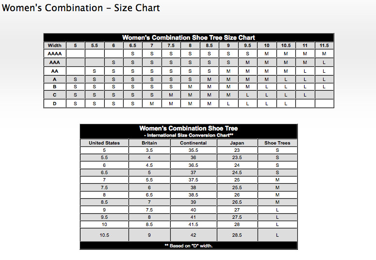 reebok size chart women's clothing