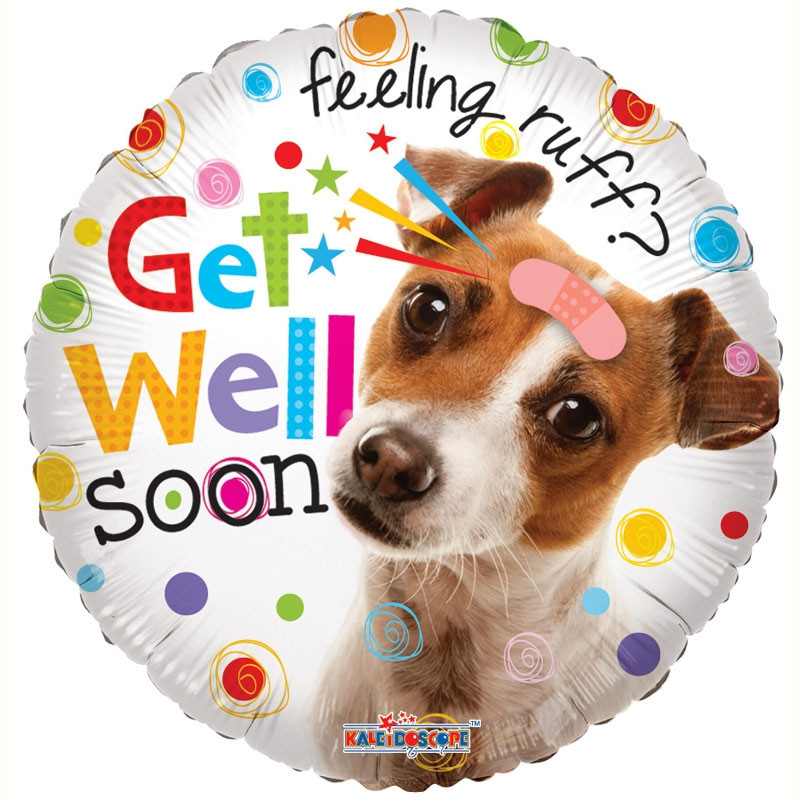 Flower Station - Get Well Soon Dog Helium Balloon
