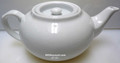 Large Flat White Tea Pot