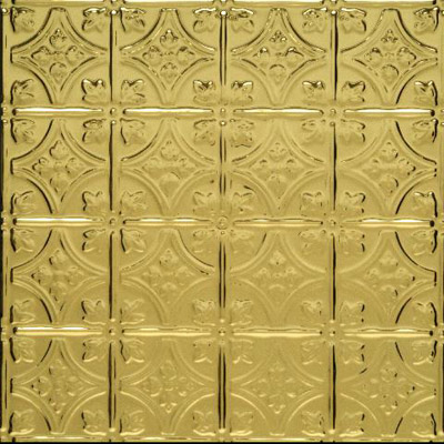 0604 Princess Victoria in Polished Brass is a metal panel that can be used on walls or ceilings. Comies in 75 finishes.