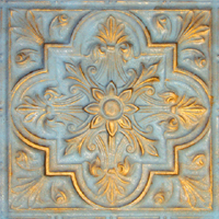 2438 Aluminum Ceiling Tile in Arctic Frost ( gold & blue ) and many other finishes is availabel at www.decorativeceilingtiles.net