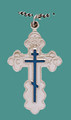 Cross SS St, Olga Style, Med w/18" stainless steel chain w/blue enml, engr.