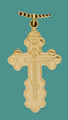 Cross SS/GP w/stainless/GP 18" chain, med. St Olga style - engr.