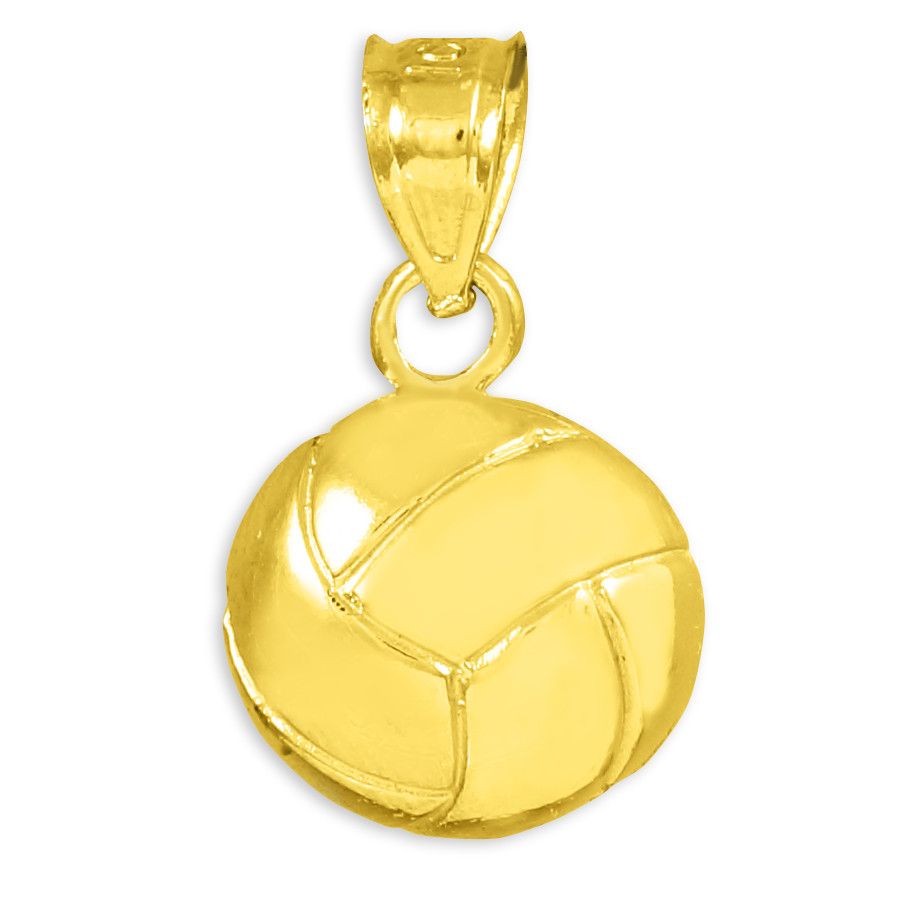 Gold Volleyball Charm Sports Pendant